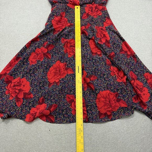 Kono New York Drop Waist Dress VTG 70 Midi 3/4 Sleeve Floral Paisley Med - Picture 7 of 10